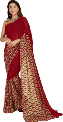 Anand Sarees Printed Bollywood Georgette Saree(Red)