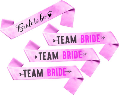 hubops Bride to be sash 1 + 3 Team Bride Sash for Bride Party Decoration pack of 4