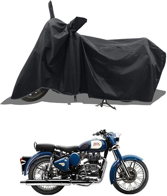 KEDIT Two Wheeler Cover for Royal Enfield(Classic Chrome, Black)