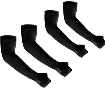 wiffo Cotton Arm Sleeve For Men & Women(Free, Black)