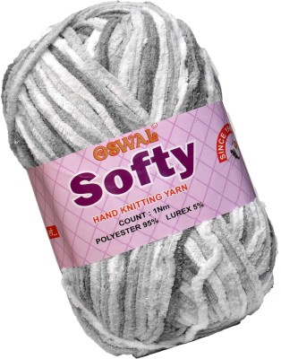 M.G Enterprise Represents Oswal Knitting Yarn Thick Wool, Softy Grey Mix 600 gm Art-GHE