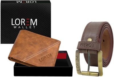 LOREM Men Casual Brown Artificial Leather Belt