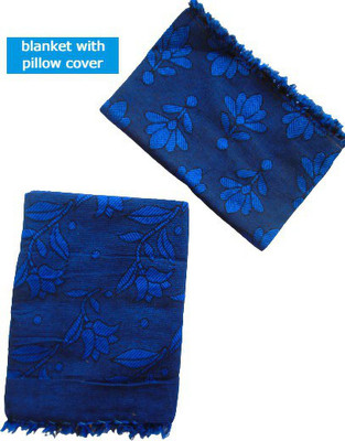 Nissi Floral Single Top Sheet for  AC Room(Polyester, Blue)