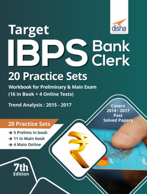 Target IBPS Bank Clerk 20 Practice Sets Workbook for Preliminary & Main Exam (16 in Book + 4 Online Tests) 7th Edition(English, Paperback, Disha Experts)