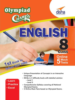 Olympiad Champs English Class 8 with 5 Mock Online Olympiad Tests 1 Edition(English, Paperback, Disha Experts)