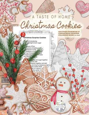 A Taste of Home CHRISTMAS COOKIES RECIPES COOKBOOK & CHRISTMAS COOKIES COLORING BOOK in one!(Paperback, Inspire Studios)