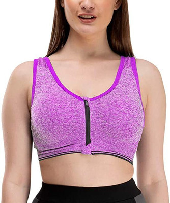 Wave Fashion Women Sports Lightly Padded Bra(Purple)