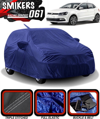 SMIKERS Car Cover For Volkswagen Polo GT (With Mirror Pockets)(Blue)