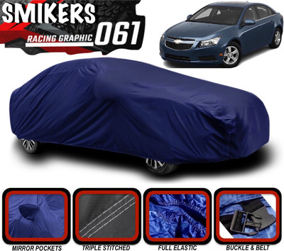 SMIKERS Car Cover For Chevrolet Cruze (With Mirror Pockets)(Blue)