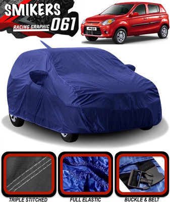 SMIKERS Car Cover For Maruti Suzuki Alto 800 (With Mirror Pockets)(Blue)