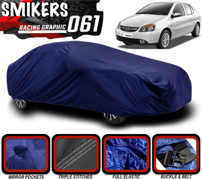SMIKERS Car Cover For Tata Indigo CS (With Mirror Pockets)(Blue)