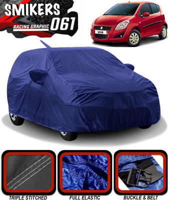 SMIKERS Car Cover For Maruti Suzuki Ritz (With Mirror Pockets)(Blue)