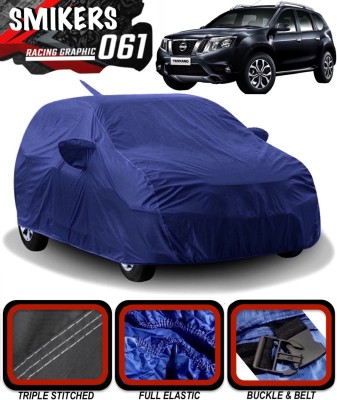 SMIKERS Car Cover For Nissan Terrano (With Mirror Pockets)(Blue)