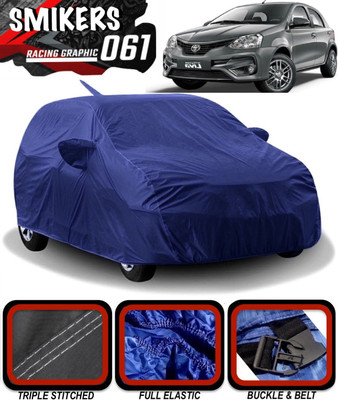 SMIKERS Car Cover For Toyota Etios Liva (With Mirror Pockets)(Blue)