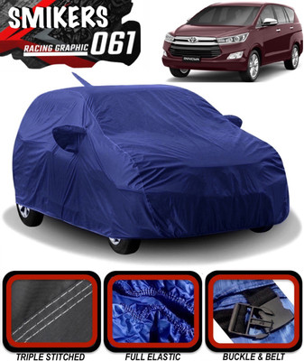 SMIKERS Car Cover For Toyota Innova Crysta (With Mirror Pockets)(Blue)