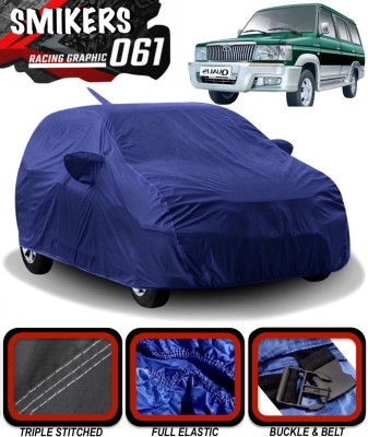 SMIKERS Car Cover For Toyota Qualis (With Mirror Pockets)(Blue)