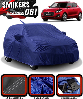 SMIKERS Car Cover For Maruti Suzuki Swift AMT VDI (With Mirror Pockets)(Blue)