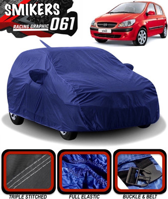 SMIKERS Car Cover For Hyundai Getz (With Mirror Pockets)(Blue)