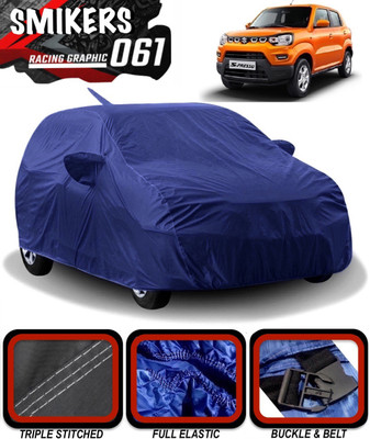 SMIKERS Car Cover For Maruti Suzuki S-Presso (With Mirror Pockets)(Blue)