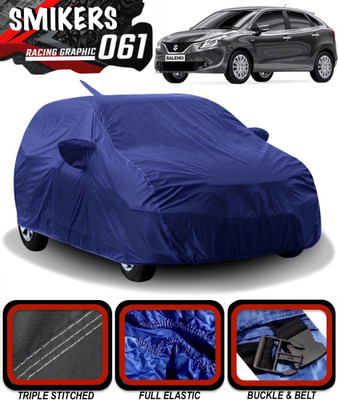 SMIKERS Car Cover For Maruti Suzuki Baleno (With Mirror Pockets)(Blue)