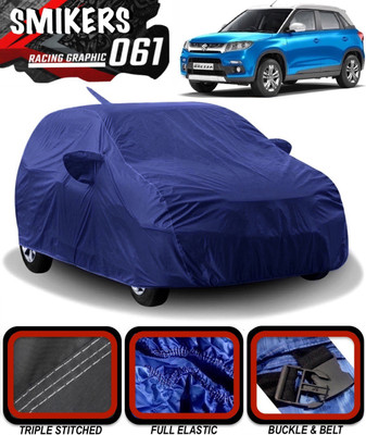 SMIKERS Car Cover For Maruti Suzuki Vitara Brezza (With Mirror Pockets)(Blue)