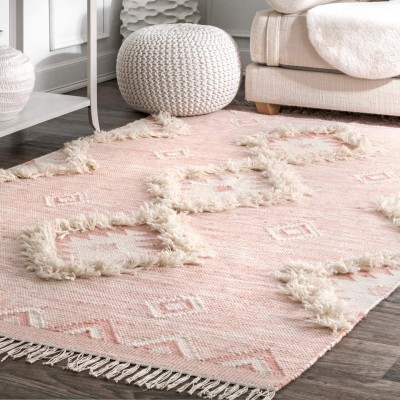 Rugsempire Pink Wool Area Rug(5 ft,  X 8 ft, Rectangle)