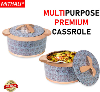 Pkb by pkb chapati box/chapati container Cook and Serve Casserole Set (3500 ml) Pak of 2 Cookware Set(Stainless Steel, Plastic, 3 - Piece)