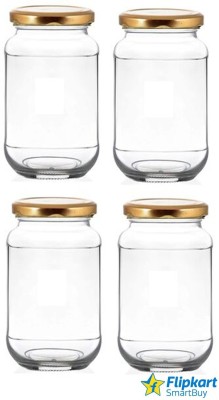 Flipkart SmartBuy Glass Pickle Jar  - 1100 ml(Pack of 4, Clear)