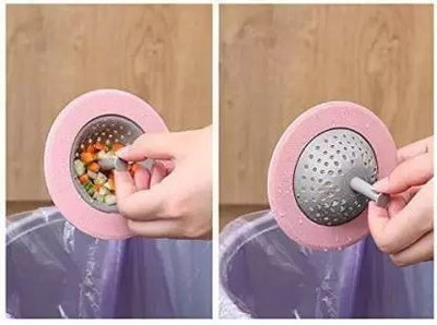 HomeSign Bathroom Sink Plastic Push Down Strainer(11 cm Set of 1)