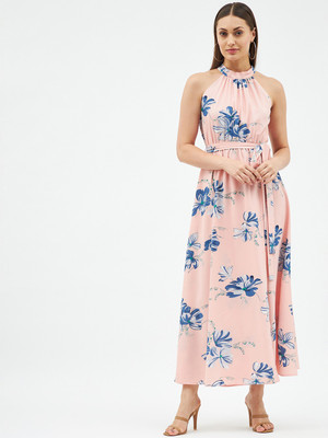 HARPA Women A-line Pink Maxi/Full Length Dress