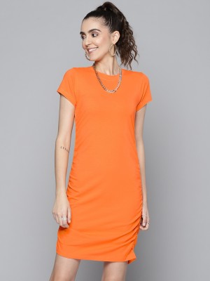 SASSAFRAS Women Bodycon Orange Dress