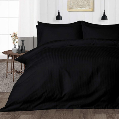 Hardeep Queen Cotton Duvet Cover(Black)