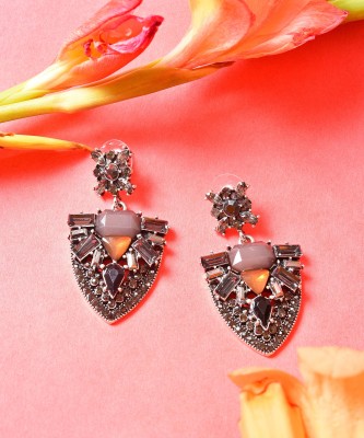 SOHI Silver Plated Designer Stone Drop Earring Alloy Drops & Danglers