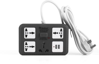 HI-PLASST Extension Board with 3 power sockets;2-usb charger ports and 1 16amps-socket along with 300cm long cable. Power Plug(Black)