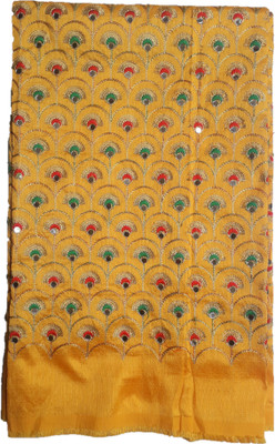 Shantuba textiles Silk Blend Self Design Blouse Material