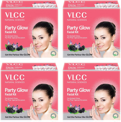 VLCC Party Glow Premium Facial Kit Combo pack of 4 (60gm X 4)(4 x 60 g)