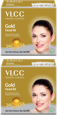 VLCC Gold Premium Facial Kit Combo Pack of 2 (60gm X 2)(2 x 60 g)