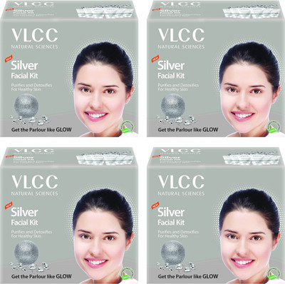VLCC Silver Premium Facial Kit Combo Pack of 4 (60gm X 4)(4 x 60 g)