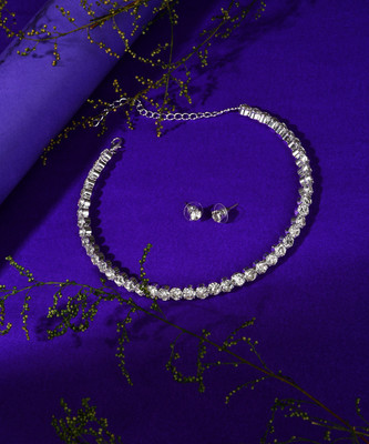 SOHI Alloy Silver, White Jewellery Set(Pack of 1)