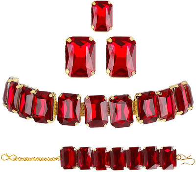 PUCHKOO Alloy Red Jewellery Set(Pack of 1)