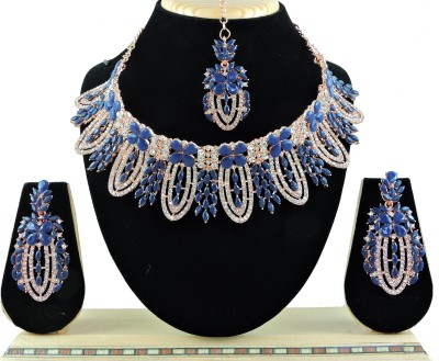 VATSALYA creation Alloy Gold-plated Blue, Silver Jewellery Set(Pack of 1)