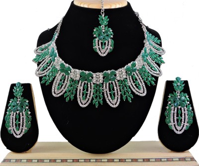 VATSALYA creation Alloy Gold-plated Green, Silver Jewellery Set(Pack of 1)