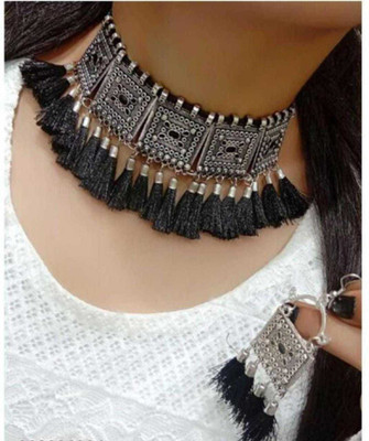 budget buy Alloy Sterling Silver Black, Silver Jewellery Set(Pack of 1)