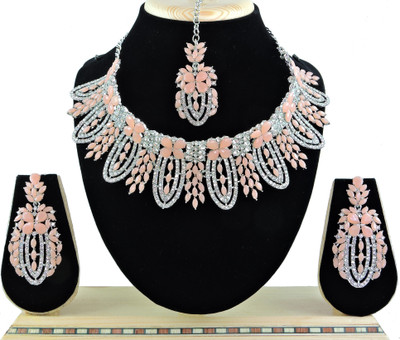 VATSALYA creation Alloy Gold-plated Orange, Silver Jewellery Set(Pack of 1)