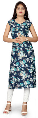ANSH CREATION Women Printed Ethnic Dress Kurta(Blue)