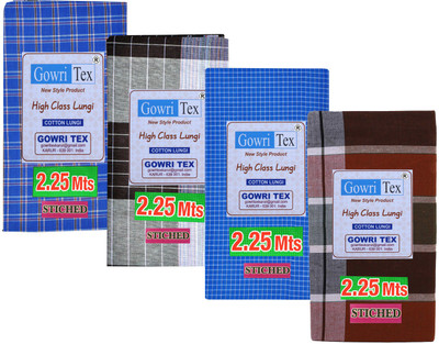GOWRI TEX Checkered Multicolor Lungi