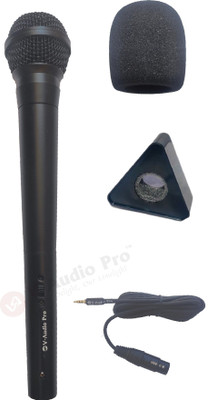V-Audio Pro Reporter Interview News Mic With Mic Id(Flag/Logo) Specially designed for Mobile Microphone