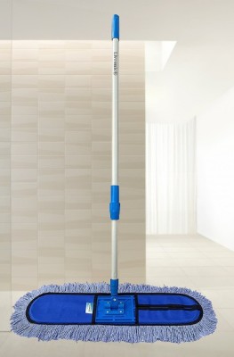 Livronic Wet and Dry Flat Floor Mop 67x14x5 (18-Inch) With 4 Feet Handle Microfiber and other fibre refill| Easy to Use Floor Cleaning Mop | Home | Office | Hotels | Hospitals | 18inch Head Mop . 4 Feet Handle With Very strong Handle easy to Adjust Size item Code: 107 Wet & Dry Mop(Blue)