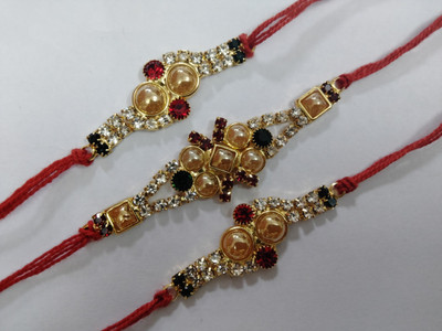 DARSHITABHAV Designer SK8 Assorted Rakhi  Set(3)