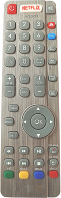 LipiWorld Smart LED LCD TV Remote Control with Netflix YouTube Function Compatible for Sharp AQUOS Remote Controller(Grey/Silver)